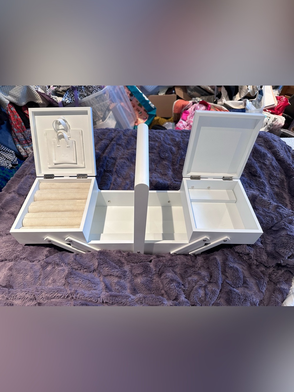 Wooden Accordion Storage Sewing Jewelry Box LIKE NEW retail $114